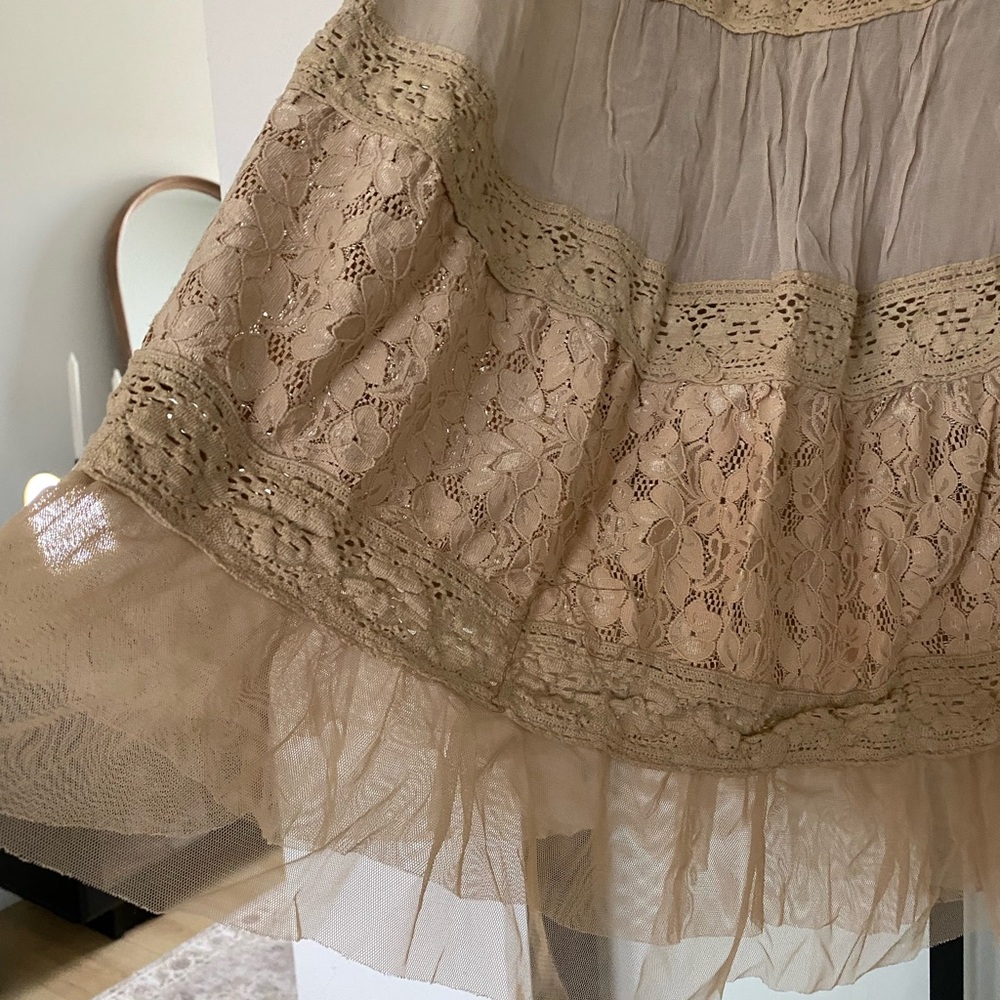 Vintage My Michelle Maxi Skirt boho cottage coreFloral Lace Patchwork Women's L - Picture 2 of 12
